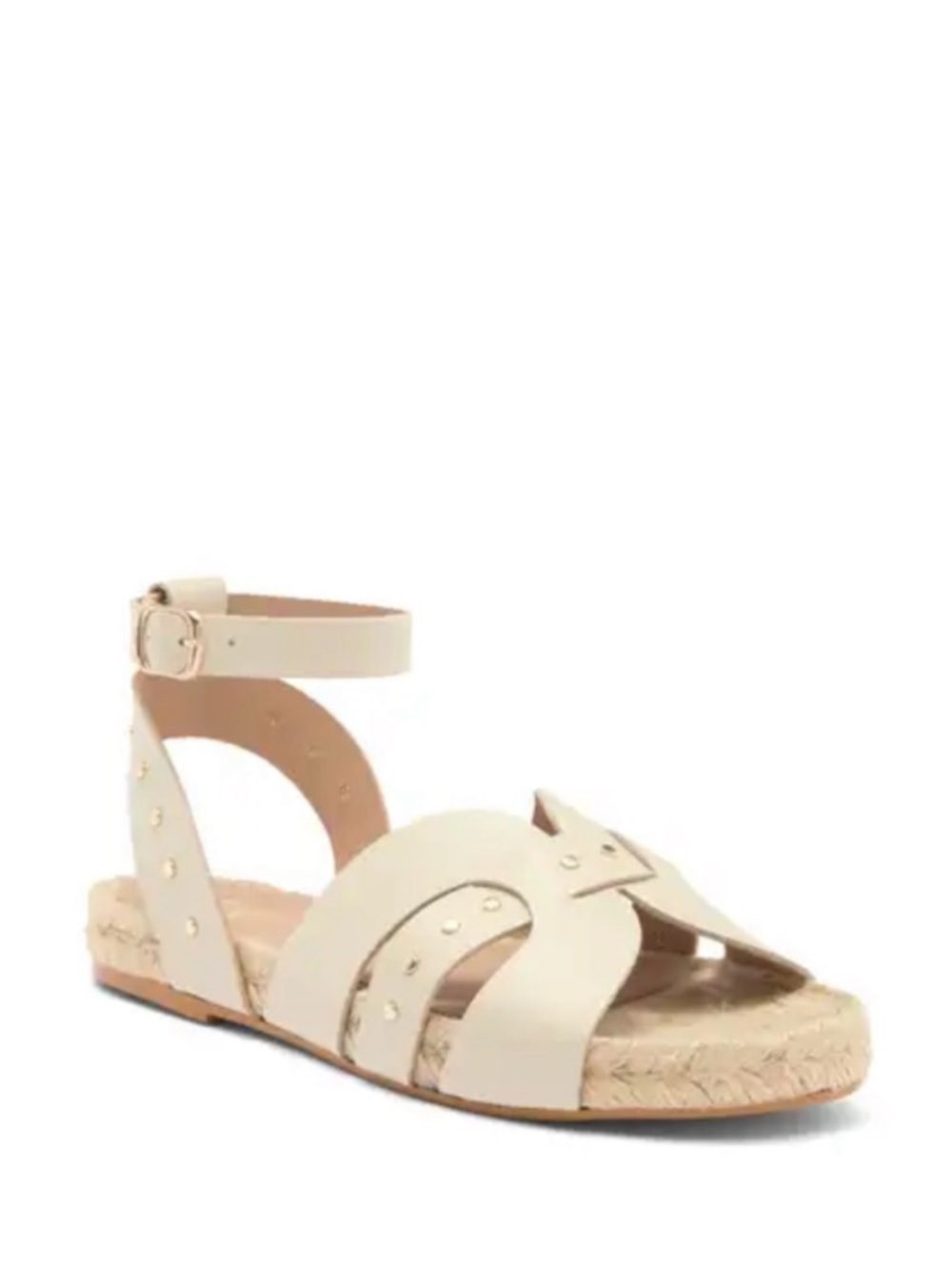 Bruno Magli Perla Leather Sandal Bone Leather Women’s Size 7 Espadrille New NWT